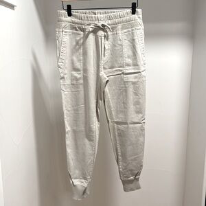 James Perse Cream Casual Pants  with Elastic Cuffs